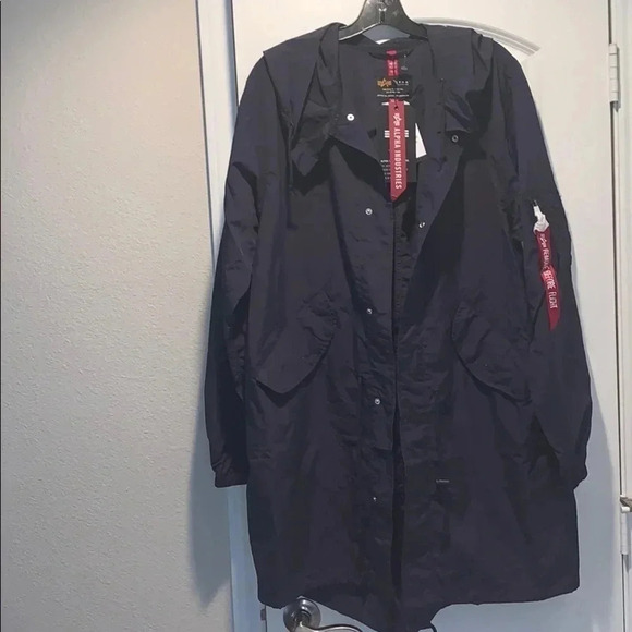 Alpha Industries Waterproof Parks Jacket Blue Size X Small NWT - Picture 1 of 16